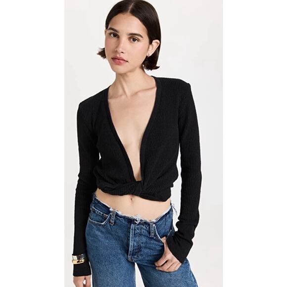 Jacquemus Sweaters - Jacquemos Le Gilet Noue Top Size 8 Black Twist Knot Front